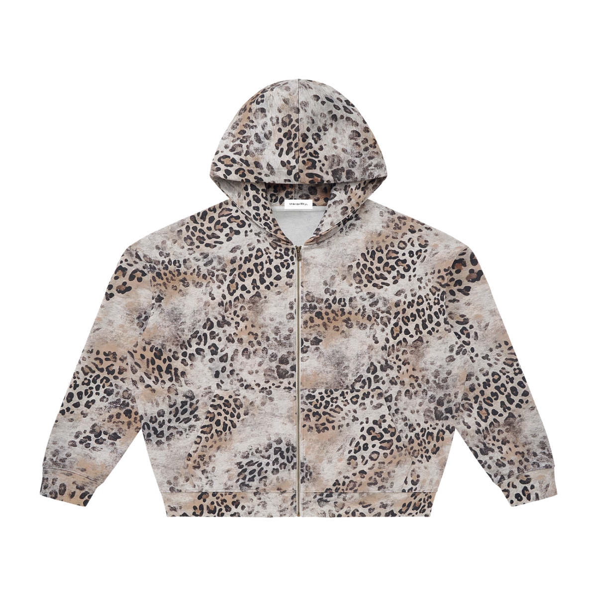 tranquillity. leopard print zip up